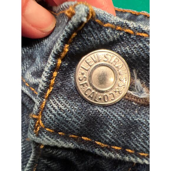 Levi's 505 Jeans Dark Wash Mens 32x32 Classic Fit Straight Cut - Picture 8 of 8